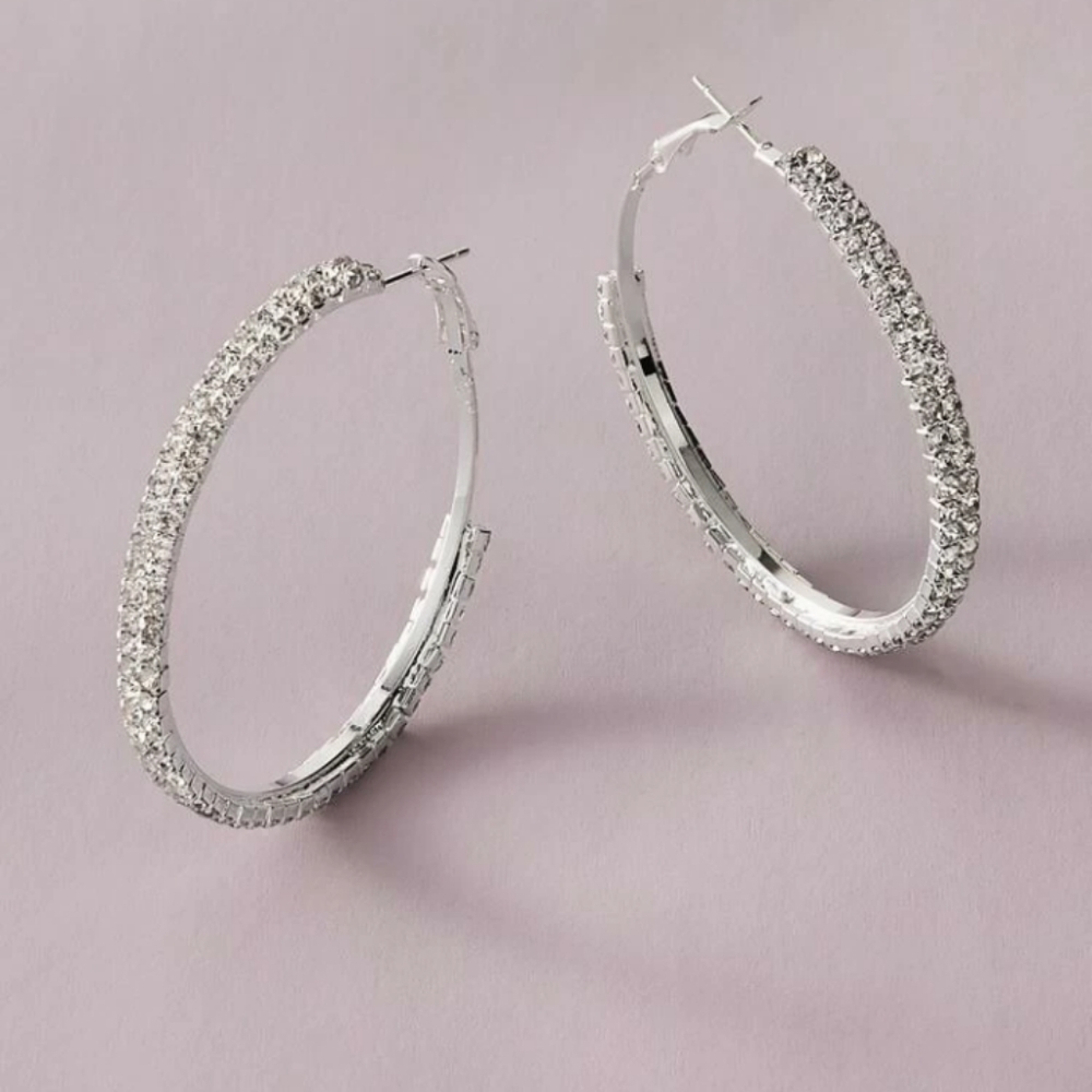 Silver Bling Hoops!!